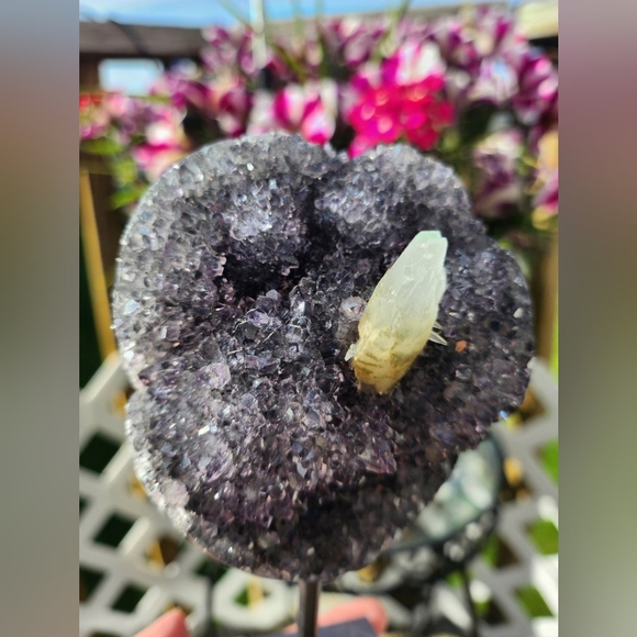 Uruguay Amethyst With Calcite on Stand Crystal Home Decor Gifts - Picture 3 of 4